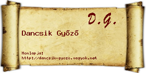 Dancsik Győző névjegykártya